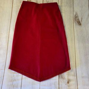 Zara Basic Women’s Midi A-Line Pencil Skirt Antique Ruby Sz 8